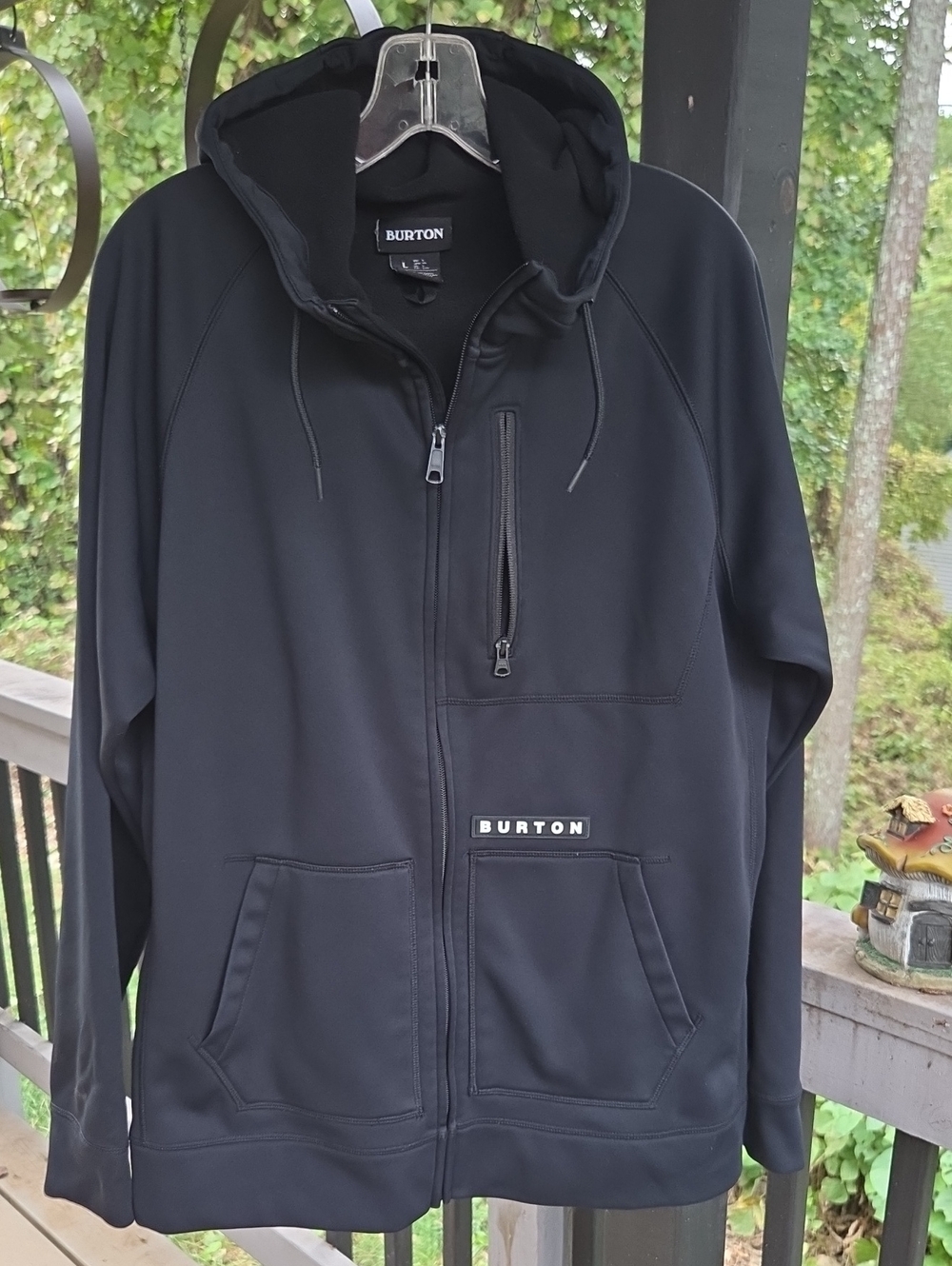 Burton Men's Black Hooded Full‑Zip Performance Jacket